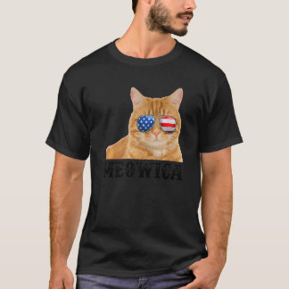 Camiseta Gato 4 de julio Bandera estadounidense de Kitten