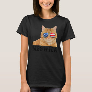 Camiseta Gato 4 de julio Bandera estadounidense de Kitten