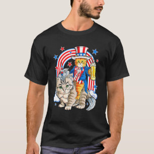 Camiseta Gato 4 de julio Caticorn Unicornio Meowica Mujeres
