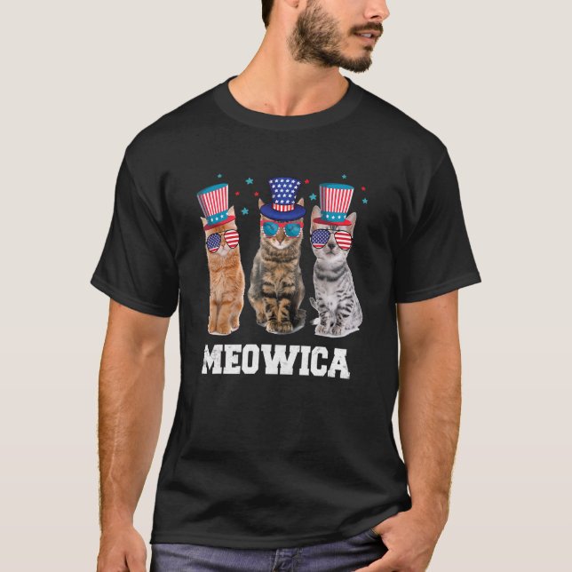 Camiseta Gato 4 De Julio Día De La Independencia Estados Un (Anverso)
