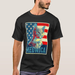 Camiseta Gato 4 de julio Meowica Gatito Cat Merica Usa Amer