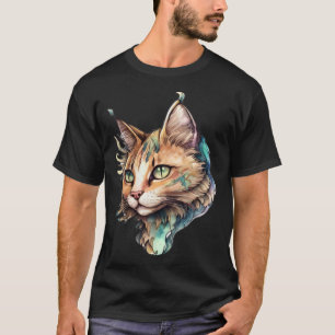 Camiseta Gato a la acuarela adorable único original lindo