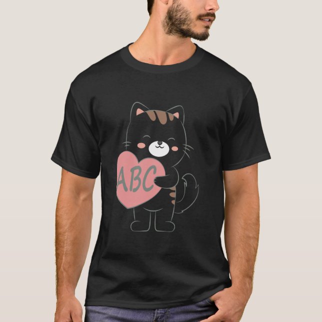 Camiseta Gato ABC con Corazón (Anverso)
