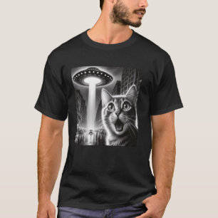 Camiseta Gato Abducido por OVNI - Selfie de Gato Alien para