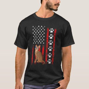 Camiseta Gato Abisinio 4 De Julio Bandera Patriótica Americ