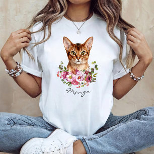 Camiseta Gato abisinio acuarela