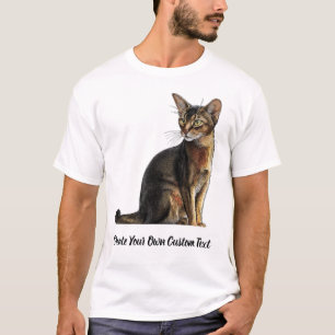 Camiseta Gato Abisinio Crea tu propio texto personalizado 