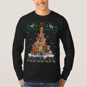 Camiseta Gato abisino Santa Navidad Árbol de felinas navida
