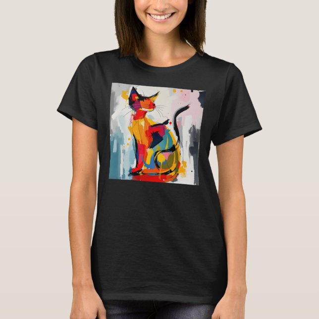Camiseta Gato abstracto (Anverso)