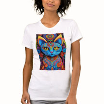 Gato abstracto con ojos amarillos