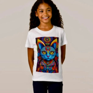 Camiseta Gato abstracto con ojos amarillos