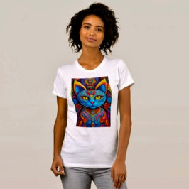 Camiseta Gato abstracto con ojos amarillos