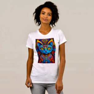 Camiseta Gato abstracto con ojos amarillos