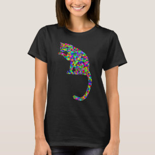 Camiseta Gato abstracto cromático Acuarela Gatos Gatito Ado