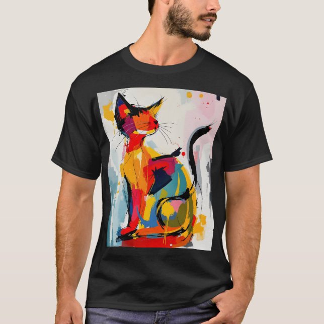 Camiseta Gato abstracto de Style Groovy de los años 70 (Anverso)