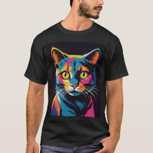 Camiseta Gato abstracto del estilo de los años 1970