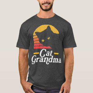 Camiseta Gato Abuela Vintage Ochenta Estilo Sun Cat Retro