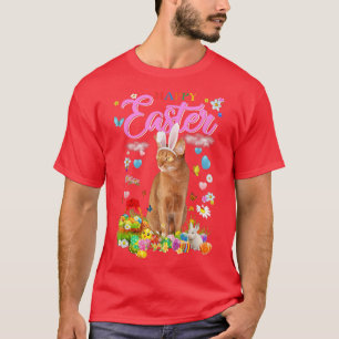 Camiseta Gato abysiniano conejo feliz huevos de Pascua