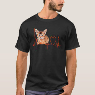 Camiseta Gato Abysiniano latido EKG Me Encanta Mi Gato Aby