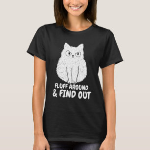 Camiseta Gato Acariciar Alrededor y Descubrir Humor Diverti