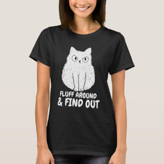 Camiseta Gato Acariciar Alrededor y Descubrir Humor Diverti