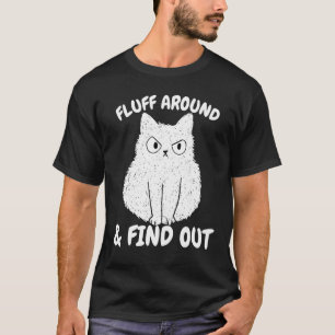 Camiseta Gato Acariciar Alrededor y Descubrir Humor Diverti