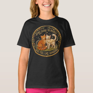 Camiseta Gato Acogedor y Saludable Permanece Cerca de Perso