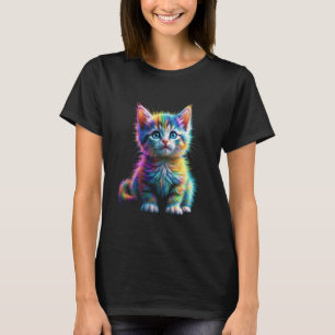 Camiseta Gato Acuarela Colorida Gato pelaje colorido gatito