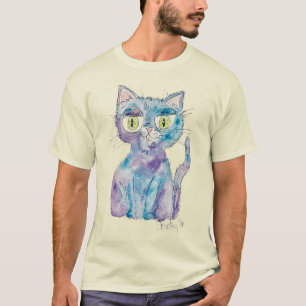 Camiseta Gato acuarela loco