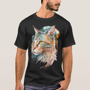 Camiseta Gato acuarela original único adorable lindo 11