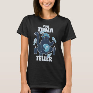 Camiseta Gato adivino con atún Pun adivinador de la suerte