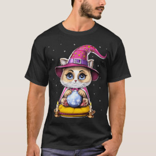 Camiseta Gato adivino con bola de cristal