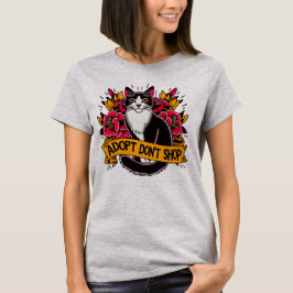 Camiseta Gato Adopta No Comprar
