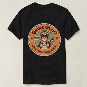 Camiseta Gato Adorable con Controlador y Auriculares Gamer