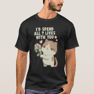 Camiseta Gato Adorable con Quien Pasaría las 9 Vidas Contig