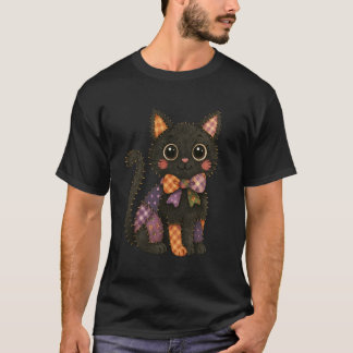 Camiseta Gato Adorable de Parche - Espeluznante - Disfraz d
