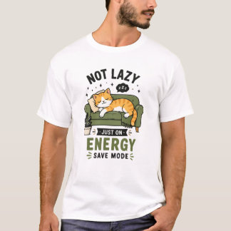 Camiseta Gato Adorable Durmiendo en Sofá No es Perezoso Mod