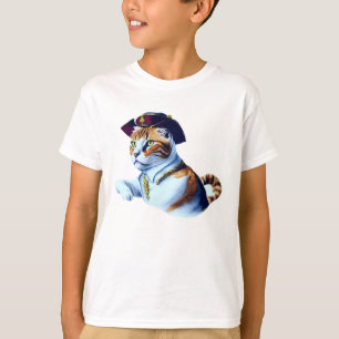 Camiseta Gato adorable en Gorra pirata