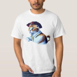 Camiseta Gato adorable en Gorra pirata