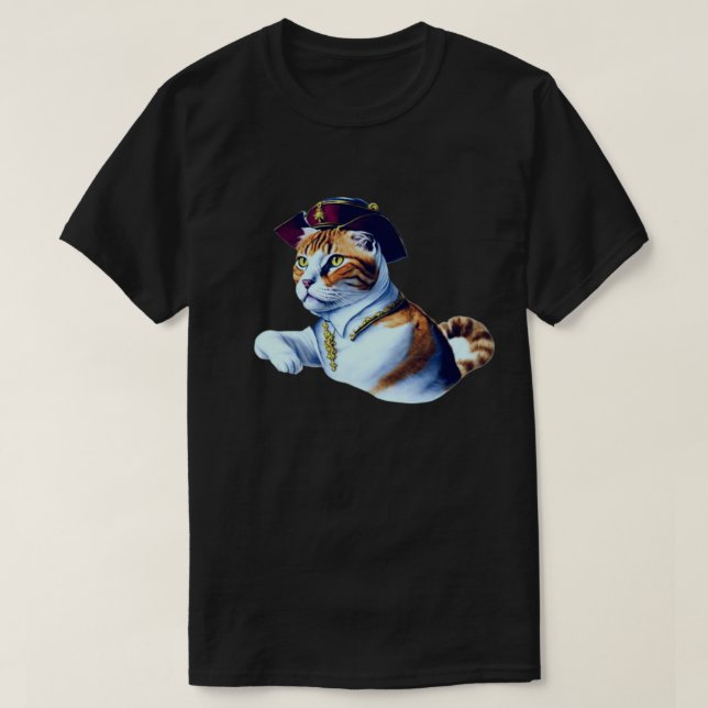 Camiseta Gato adorable en Gorra pirata (Diseño del anverso)