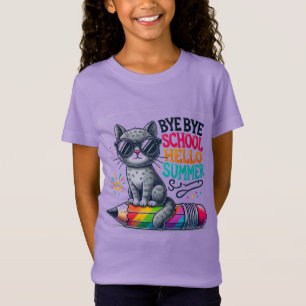 Camiseta Gato Adorable en Ilustración de Lápiz que Celebra 