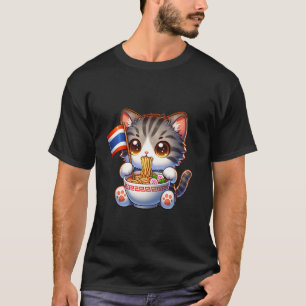 Camiseta Gato adorable Pad Thai Tailandia Amor Gato Tazón d