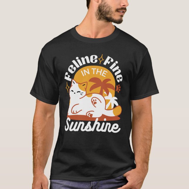 Camiseta Gato Adorable relajante al sol - Mascota de verano (Anverso)