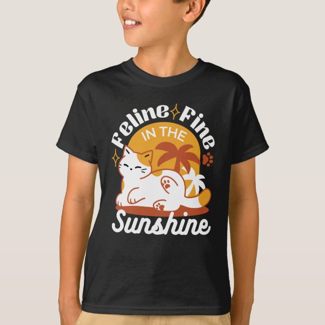 Camiseta Gato Adorable relajante al sol - Mascota de verano (Anverso)