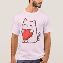 Gato Adorable Sosteniendo Corazón