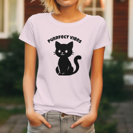 Camiseta Gato Adorable Vibraciones Perfectas