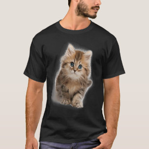 Camiseta Gato adorable y esponjoso con ojos azules