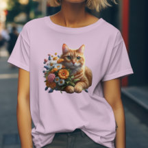 Gato Adorable y Flores Silvestres