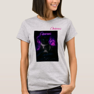 Camiseta Gato adorado con diamantes y mujer elegante - Ar d