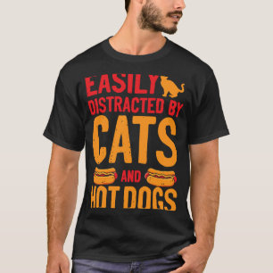 Camiseta Gato Adulto En Cerdo Caliente Distraído Fácilmente
